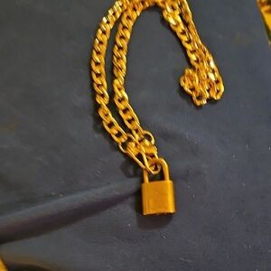 Louis Vuitton Gold Padlock Pendant